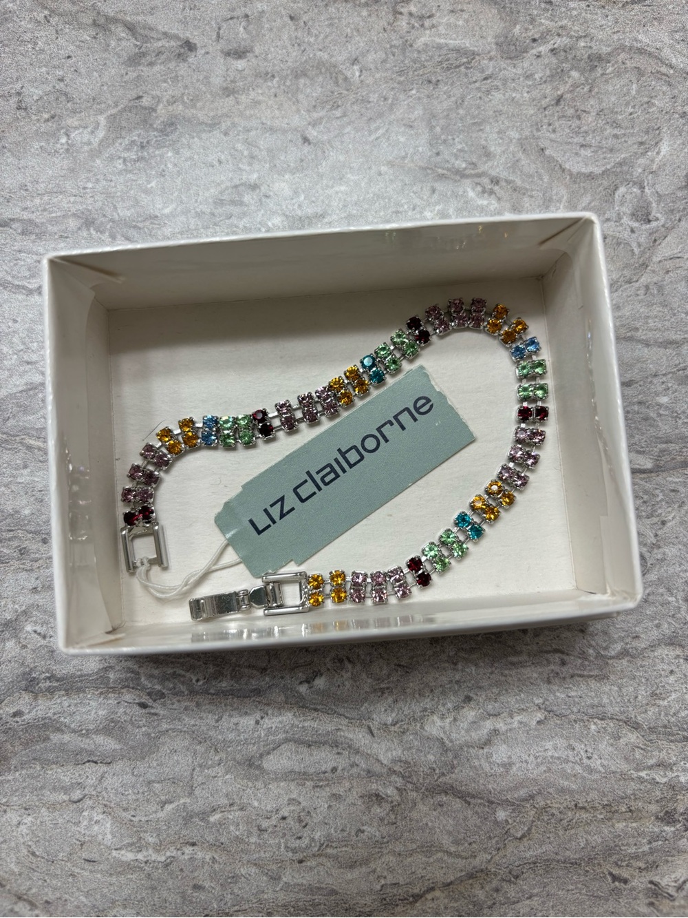 Liz Claiborne Multicolor Crystal Tennis Bracelet